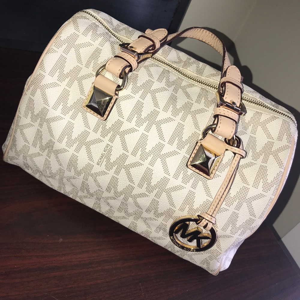 Authentic Vanilla Grayson Medium Logo Satchel
